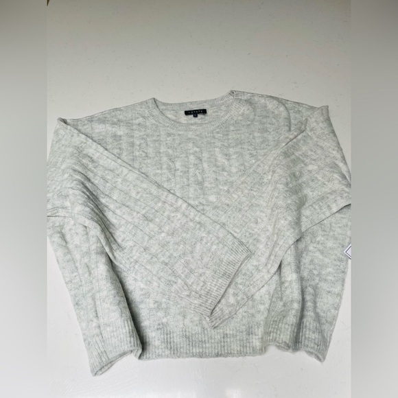 NWT 1.STATE Cable Knit Sweater Silver Heather Size L $99 Retail - Picture 12 of 12